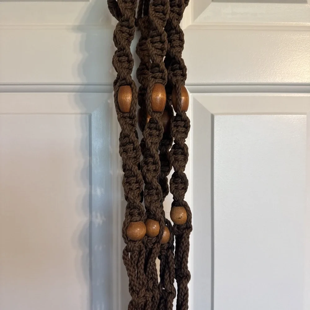 6' VTG Plant Hanger Macrame Retro Brown MCM